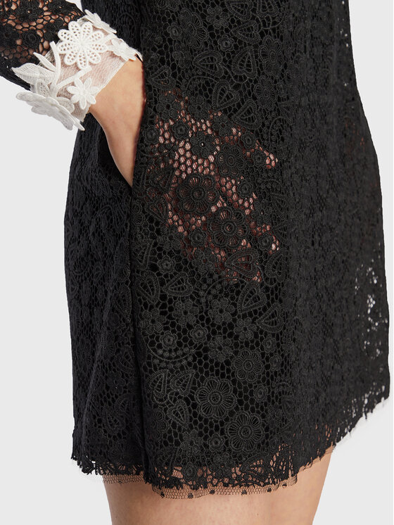 Red Valentino Red Valentino Koktejlové šaty 1R3VA22H6LD Černá Regular Fit