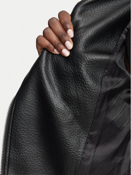 KARL LAGERFELD KARL LAGERFELD Яке от имитация на кожа B3W14008 Черен Regular Fit