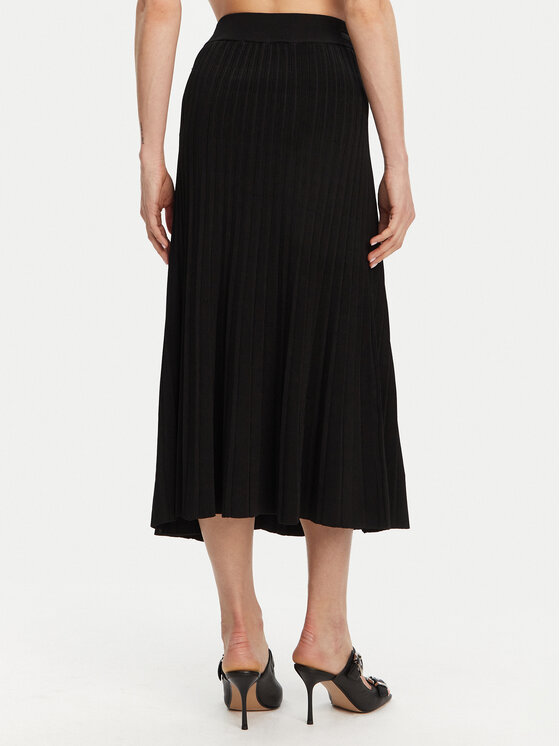 DKNY DKNY Plisovaná sukně P4JRAT77 Černá Regular Fit