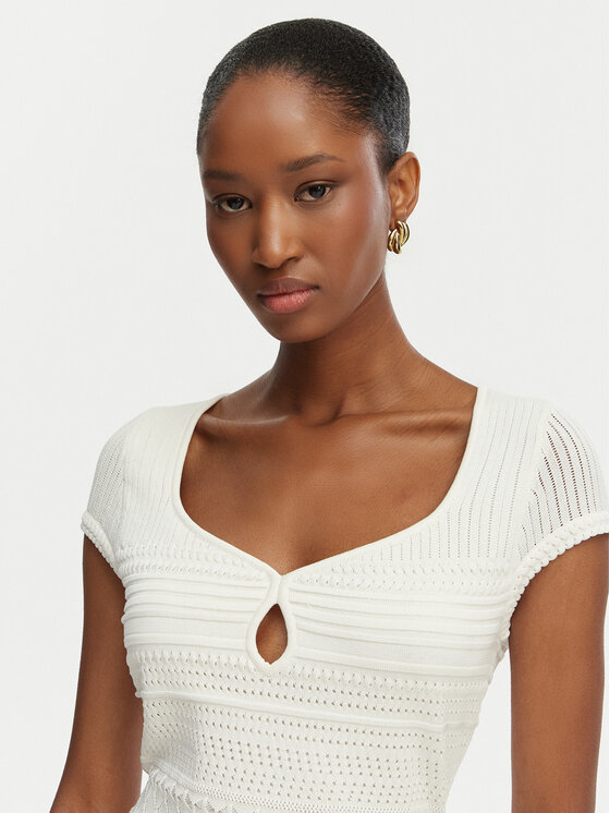 Guess Guess Плетена рокля W6GK21 Z0603 Бял Regular Fit