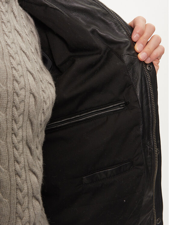 Serge Pariente Serge Pariente Giacca di pelle New Pilot Nero Regular Fit