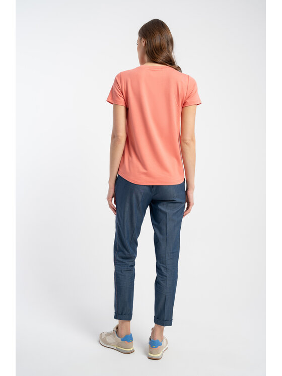 CLICK CLICK Μπλουζάκι 72-009 Κοραλλί Loose Fit