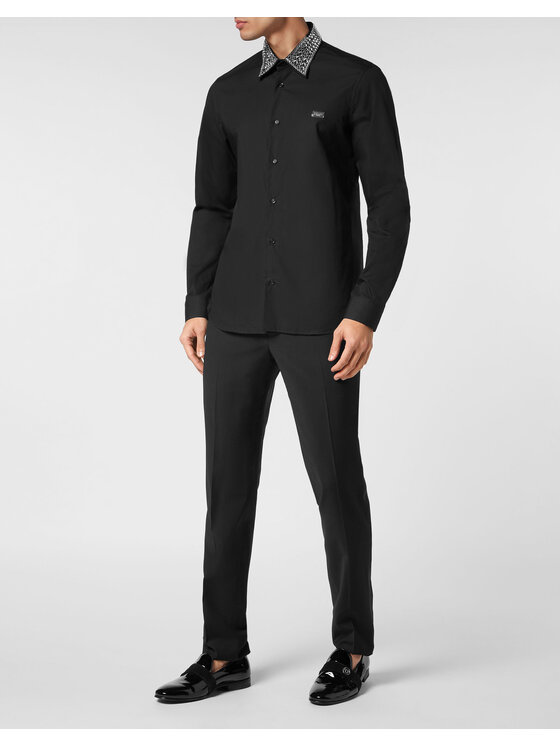 PHILIPP PLEIN PHILIPP PLEIN Koszula 20695 Czarny Fitted Fit