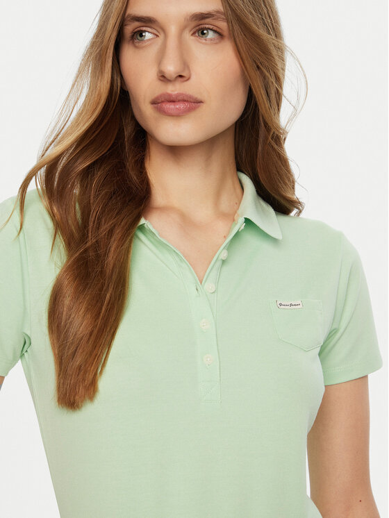 Guess Guess Тениска с яка и копчета W5RP47 KARS2 Зелен Regular Fit