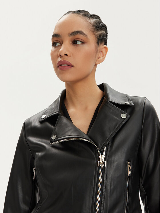 Rinascimento Rinascimento Jacke aus Kunstleder CFC0111704003 Schwarz Regular Fit