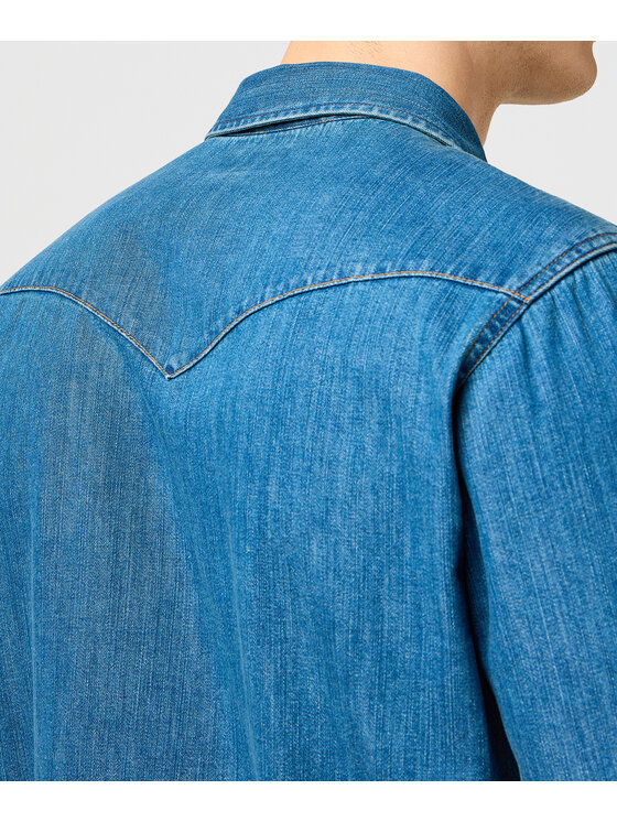Wrangler Wrangler Koszula jeansowa 112371572 Niebieski Regular Fit