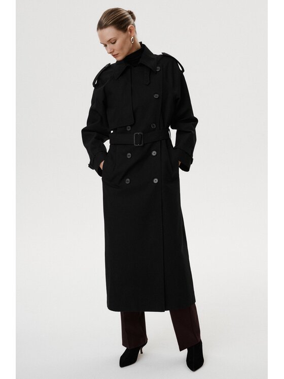 MARI PRETI MARI PRETI Trench Chiara Nero Regular Fit