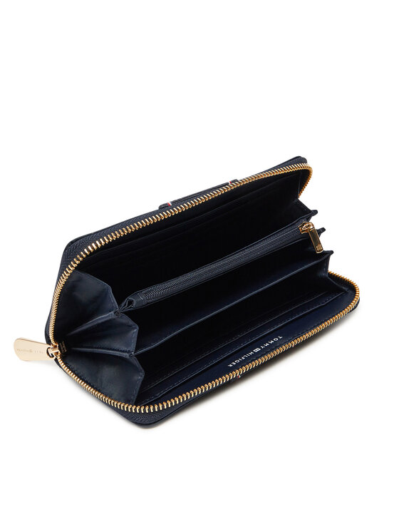 Tommy Hilfiger Tommy Hilfiger Große Damen Geldbörse Poppy Lrg Za Corp AW0AW17271 Dunkelblau