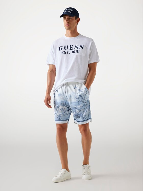 Guess Guess Spodnie materiałowe 177545 Niebieski Regular Fit
