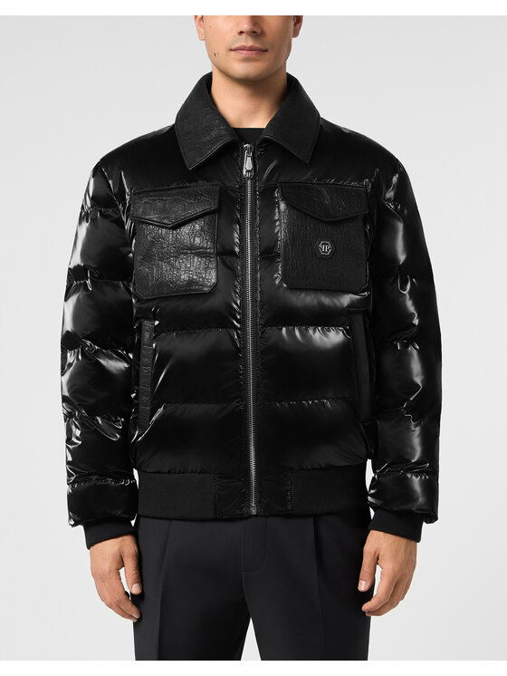PHILIPP PLEIN PHILIPP PLEIN Kurtka puchowa 31142 Czarny Regular Fit