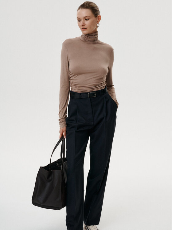 MARI PRETI MARI PRETI Pantaloni di tessuto Cavalier II Nero Wide Leg