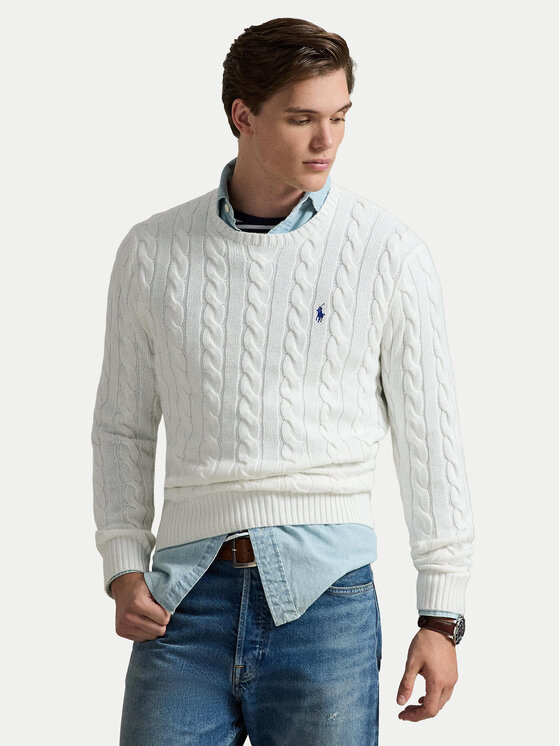 Polo Ralph Lauren Pulover 710775885033 Alb Regular Fit