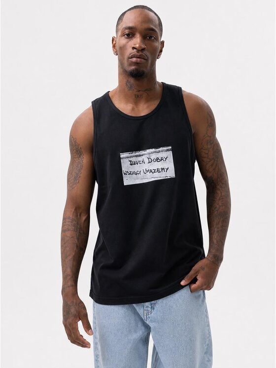 MyStars MyStars Tank top Dzień Dobry 132386 Czarny Regular Fit