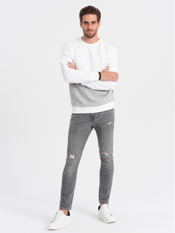 Ombre Ombre Mikina OM-SSNZ-0130 Bílá Oversize