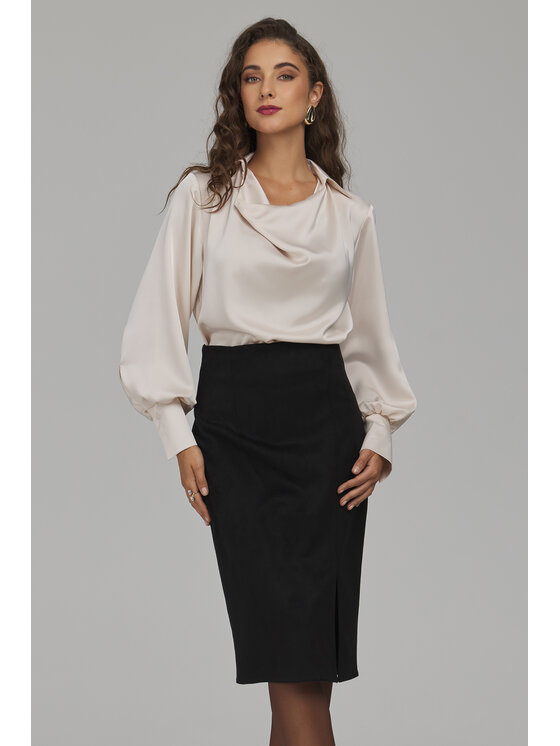 NIFE NIFE Spódnica midi SP89 Czarny Fitted Fit