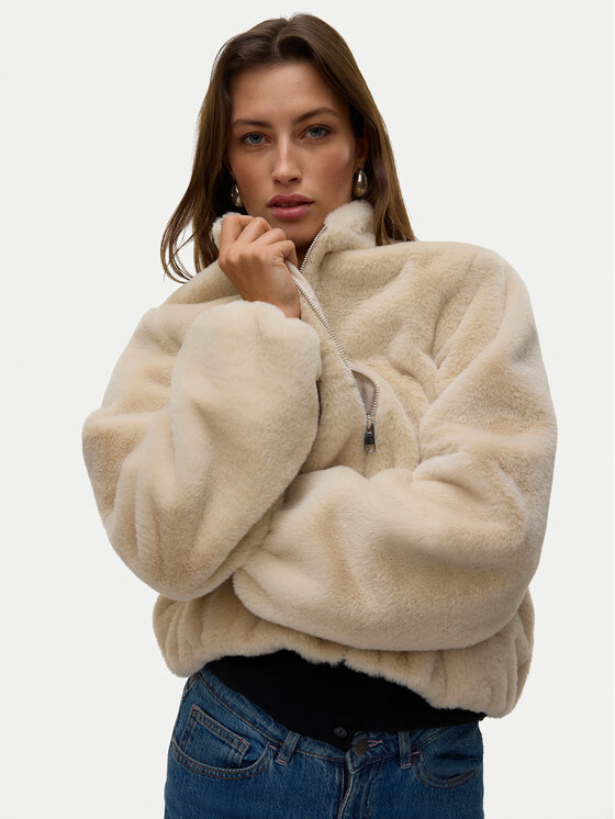 Vero Moda Vero Moda Pelzmantel Sonjaliga 10331291 Beige Regular Fit