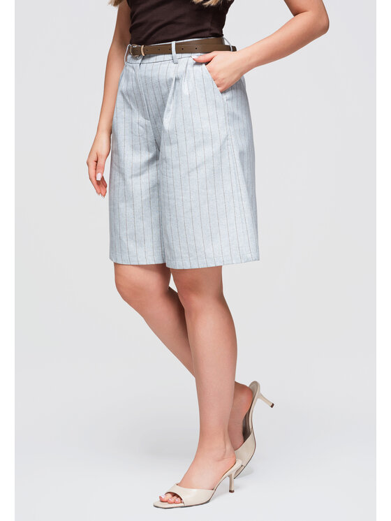 Ombre Ombre Szorty materiałowe OW-ST-E0016 Szary Bermuda Fit