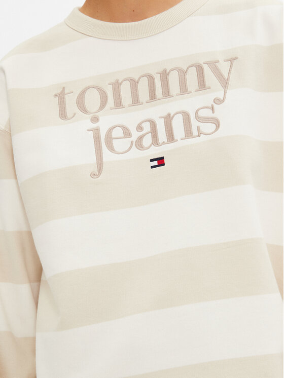 Tommy Jeans Tommy Jeans Bluza Ess Logo DW0DW19041 Beżowy Relaxed Fit