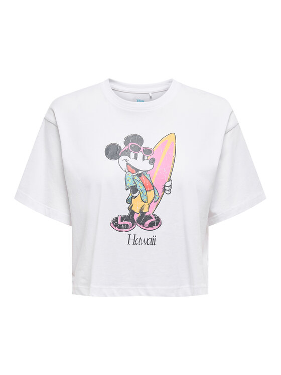 ONLY ONLY Tričko Mickey Minnie 15348126 Biela Regular Fit