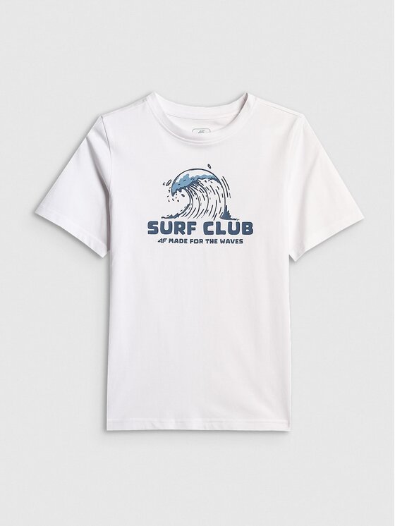 4F 4F T-Shirt WAVE RIDERS CLUB Biały Regular Fit