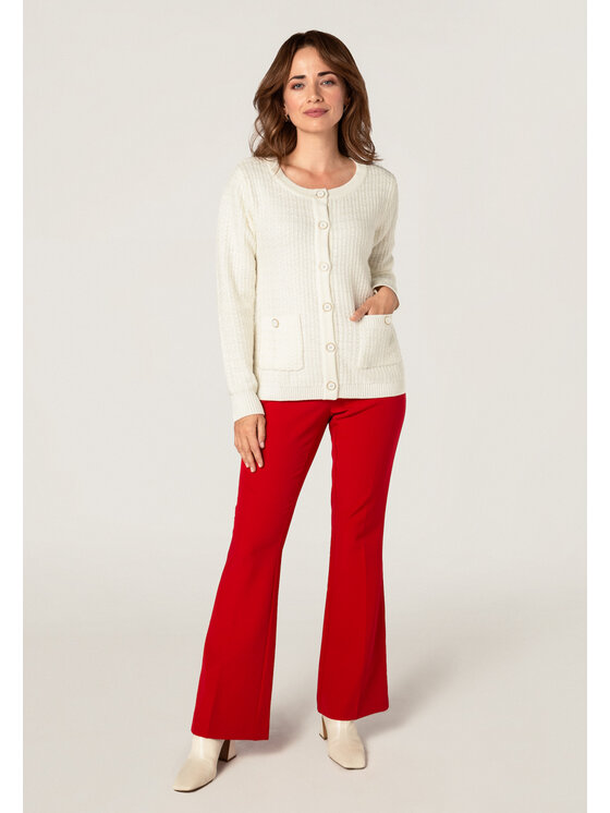 QUIOSQUE QUIOSQUE Kardigan 6TT002 Biały Regular Fit