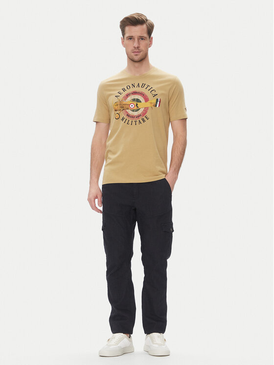 Aeronautica Militare Aeronautica Militare Marškinėliai 251TS2414J641 Smėlio Regular Fit