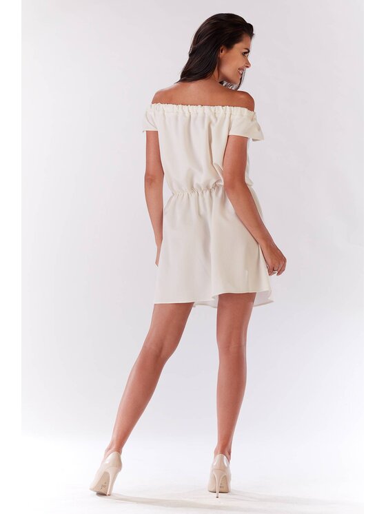 Infinite You Infinite You Sukienka letnia M136 Écru Basic Fit