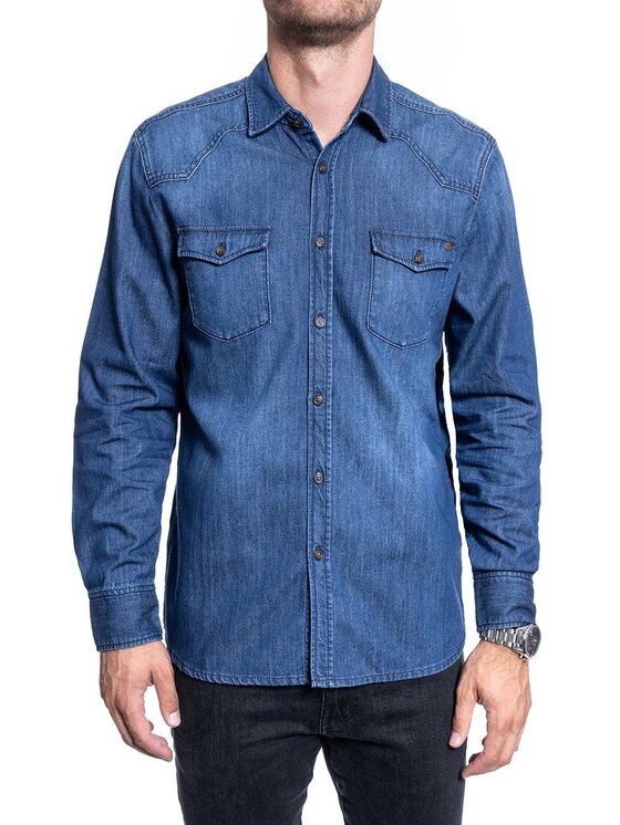 Mustang Mustang Camicia CALVIN Blu Regular Fit