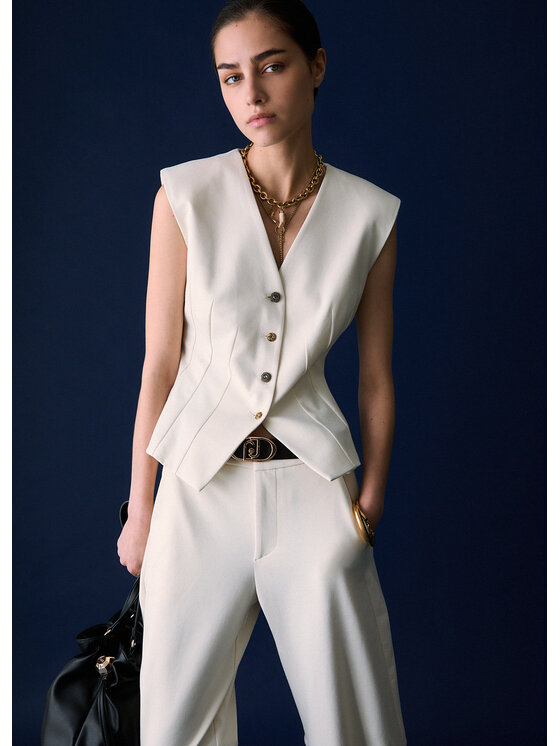 Liu Jo Liu Jo Gilet WF6413J918920704 Bianco Regular Fit