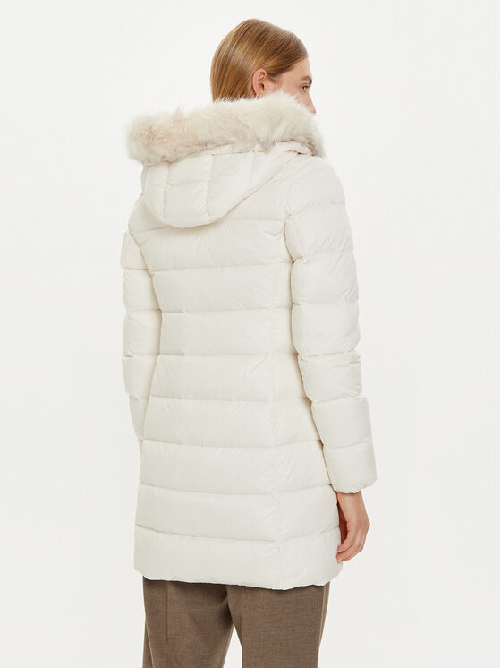 Tommy Hilfiger Tommy Hilfiger Пухено яке WW0WW43122 Екрю Regular Fit