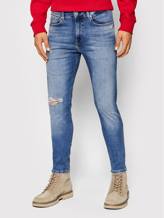 Calvin Klein Jeans Blugi J30J318968 Albastru Skinny Fit