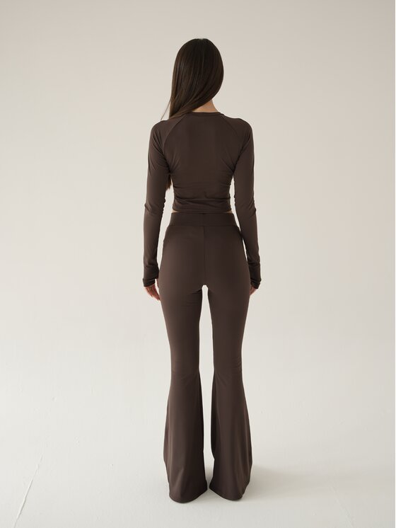 MissDenim MissDenim Longsleeve Soft Touch Brązowy Second Skin Fit