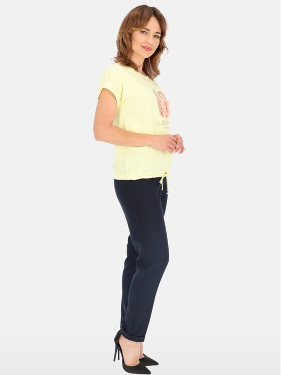 Perso Perso T-Shirt TCE249000F Żółty Regular Fit