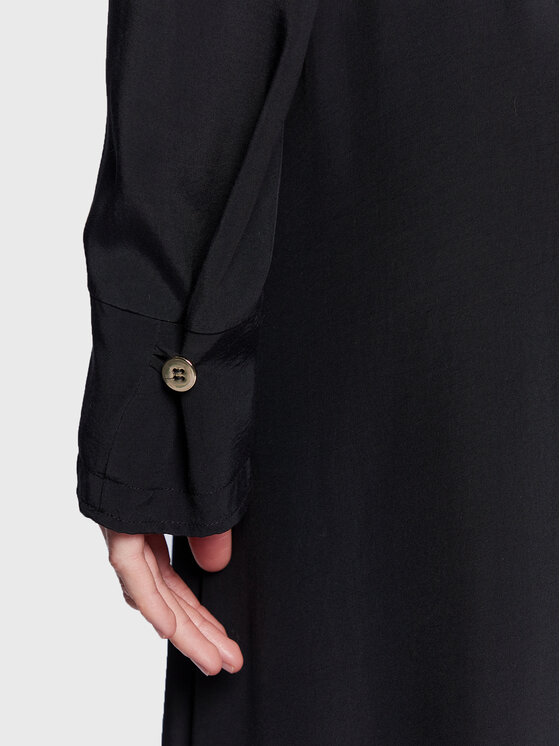 Sisley Sisley Rochie tip cămașă 4B5FLV01P Negru Regular Fit