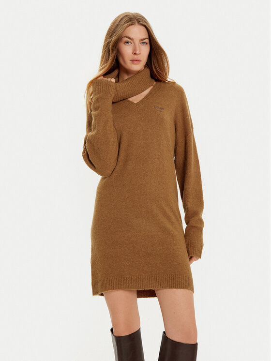 Liu Jo Liu Jo Trikotažinė suknelė WF4430 MA49P Ruda Regular Fit