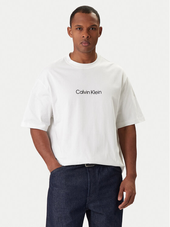 Calvin Klein Tricou LV040HM228 Alb Relaxed Fit