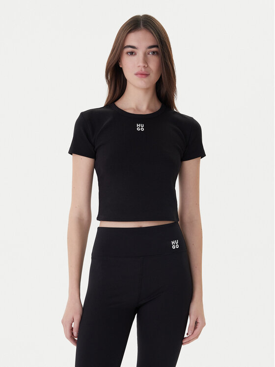 HUGO Hugo T-särk Delanor 50512000 Must Slim Fit