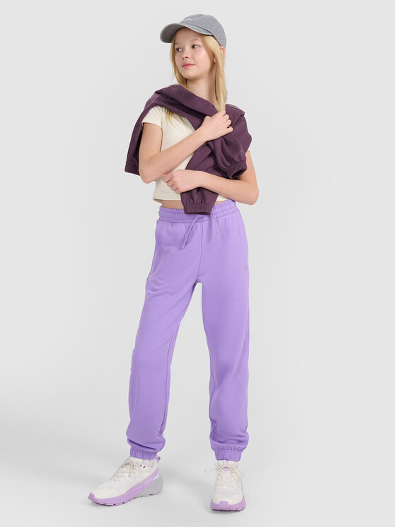4F 4F Spodnie dresowe BASIC+ Fioletowy Oversize