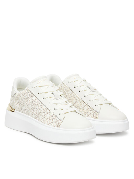Tommy Hilfiger Tommy Hilfiger Tenisice Monogram Platform Snk FW0FW09155 Écru