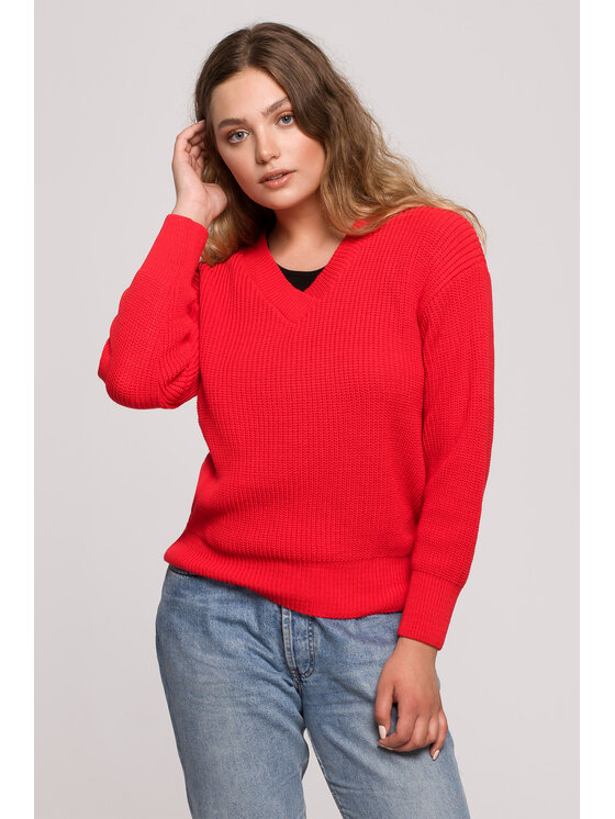BeWear BeWear Sveter BK075 Červená Comfortable Fit
