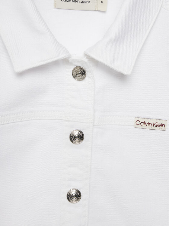 Calvin Klein Jeans Calvin Klein Jeans Džinsinė striukė IG0IG02844 Balta Relaxed Fit