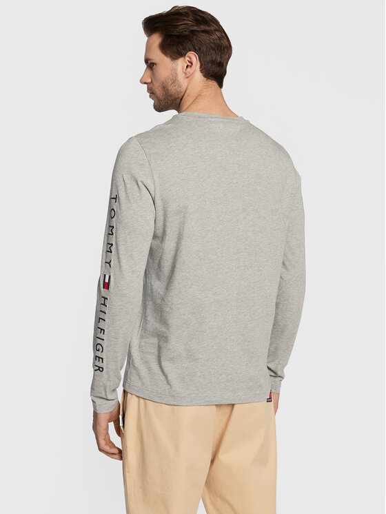 Tommy Hilfiger Tommy Hilfiger Majica dugih rukava Logo MW0MW09096 Siva Slim Fit