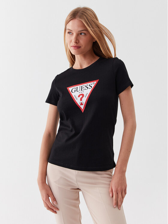 Guess Guess T-Shirt W1YI1B I3Z14 Černá Slim Fit