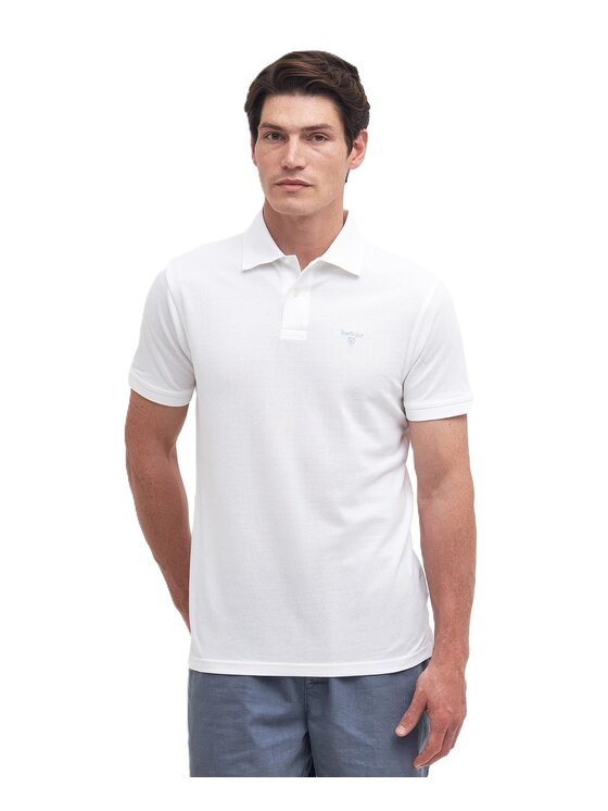 Barbour Barbour T-Shirt 251mmml1367-wh11 Biały Regular Fit