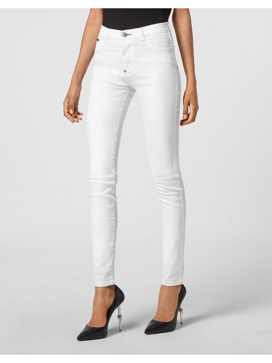 PHILIPP PLEIN PHILIPP PLEIN Jeansy 313 Bílá Jegging Fit