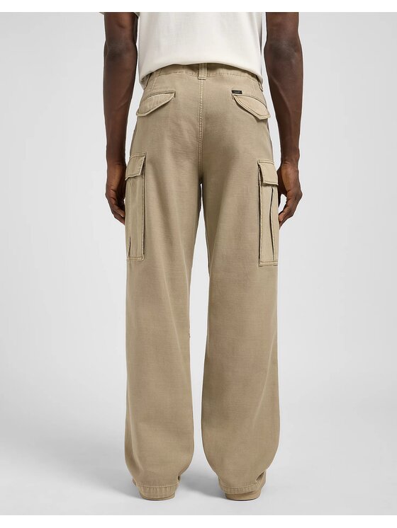 Lee Lee Spodnie materiałowe Parachute Cargo Kansas Beżowy Straight Fit