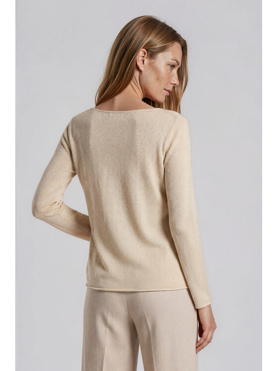 Fobya Fobya Bluzka F3035 Kremowy Basic Fit