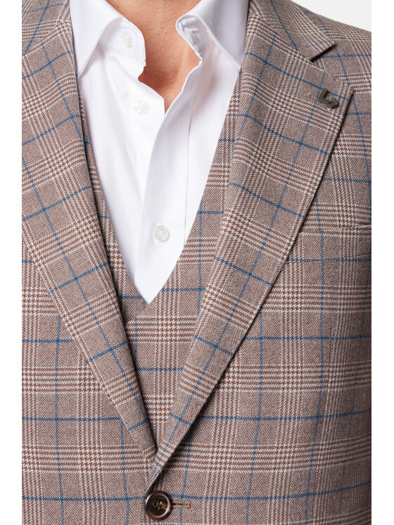 Lancerto Lancerto Marynarka Colima MA131124000004 Beżowy Slim Fit