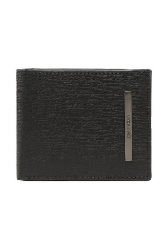 Calvin Klein Velika moška denarnica Modern Metal Bifold 5Cc W/Coin K50K510612 Črna