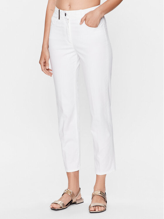 Peserico Peserico Riidest püksid P04977T3 Valge Regular Fit